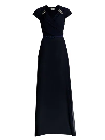 Chiara Boni La Petite Robe Slavka Belted Georgette Gown In Black