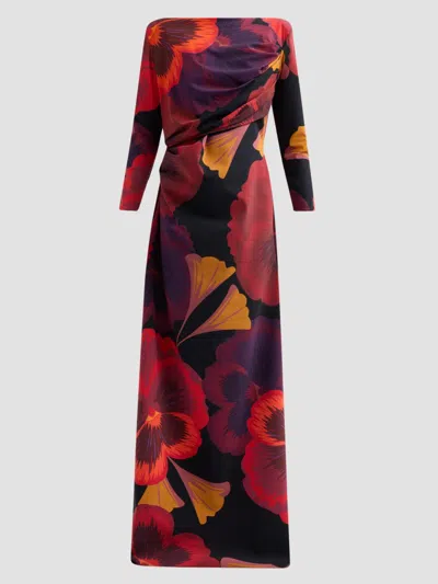Chiara Boni La Petite Robe Soleo Floral-print Column Gown In Multi