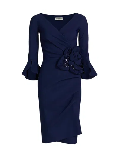 Chiara Boni La Petite Robe Triana Sequin Rosette Bodycon Dress In Blue
