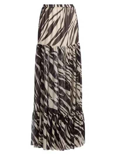 Chiara Boni La Petite Robe Women's Usmania Print Maxi Skirt In Gray