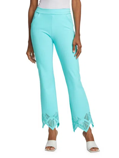 Chiara Boni La Petite Robe Women's Venusette Stretch Flare Crop Pants In Verde Aqua