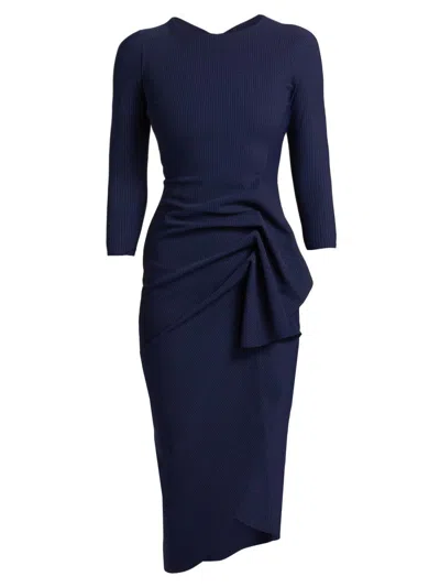 Chiara Boni La Petite Robe Wang Ruffle Cocktail Dress In Blue