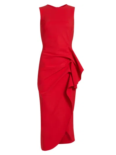 Chiara Boni La Petite Robe Women's Wang Ruffle Cocktail Midi-dress In Red