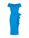 Chiara Boni La Petite Robe Women's Youwen Ruffled Cocktail Dress In Catalina Blue