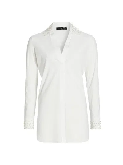 Chiara Boni La Petite Robe Women's Zoely Embellished Longline Tunic In White