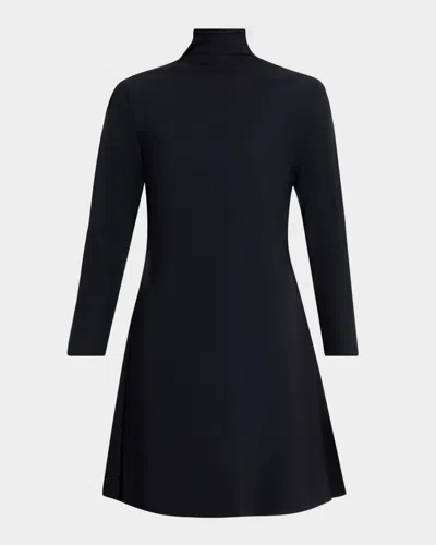 Chiara Boni La Petite Robe Yakat Long Sleeve High-neck Short Dress In Black