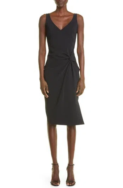 Chiara Boni La Petite Robe Yasu Side Ruched Cocktail Midi Dress In 37 Black