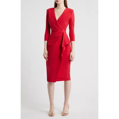 Chiara Boni La Petite Robe Zuhur Pleated Cocktail Sheath Dress In Red