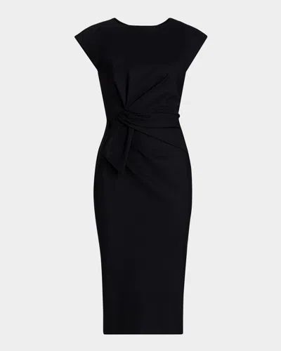 Chiara Boni La Petite Robe Zulek Cap-sleeve Midi Sheath Dress In Black