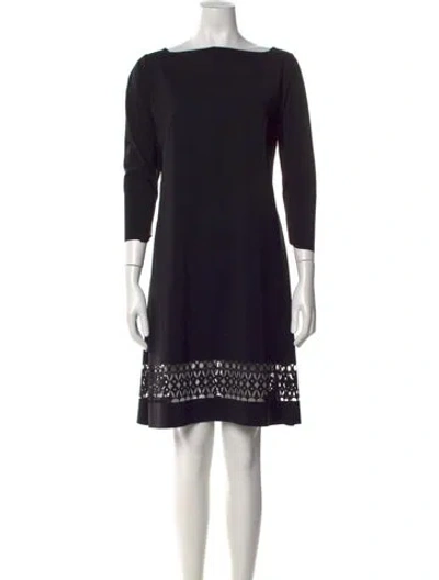 Pre-owned Chiara Boni Lace Pattern Knee-length Dress In Black