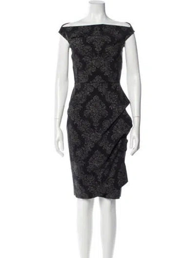 Pre-owned Chiara Boni Lace Pattern Knee-length Dress In Gray