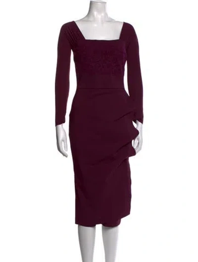 Pre-owned Chiara Boni Lace Pattern Knee-length Dress In Purple
