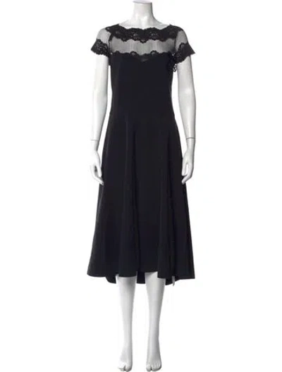 Pre-owned Chiara Boni Lace Pattern Midi Length Dress In Black