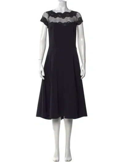 Pre-owned Chiara Boni Lace Pattern Midi Length Dress In Black