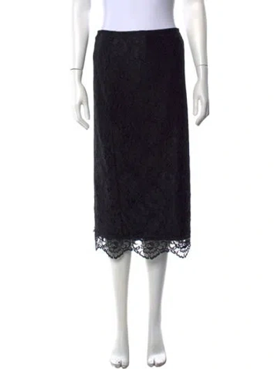 Pre-owned Chiara Boni Lace Pattern Midi Length Skirt In Blue