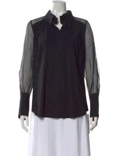 Pre-owned Chiara Boni Long Sleeve Blouse In Black
