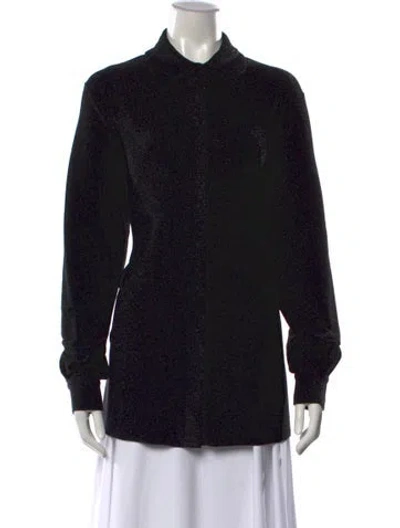 Pre-owned Chiara Boni Long Sleeve Top In Black