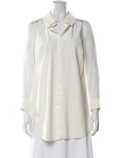Pre-owned Chiara Boni Long Sleeve Top In Neutral