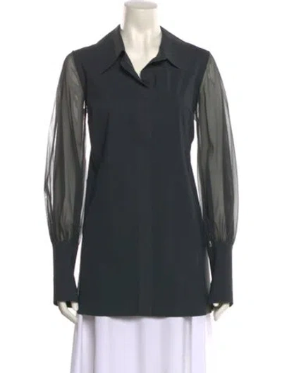 Pre-owned Chiara Boni Long Sleeve Tunic In Gray