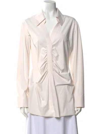 Pre-owned Chiara Boni Long Sleeve Tunic In White