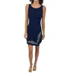 Chiara Boni Mini Dress With Appliqué Beading In Navy In Blue