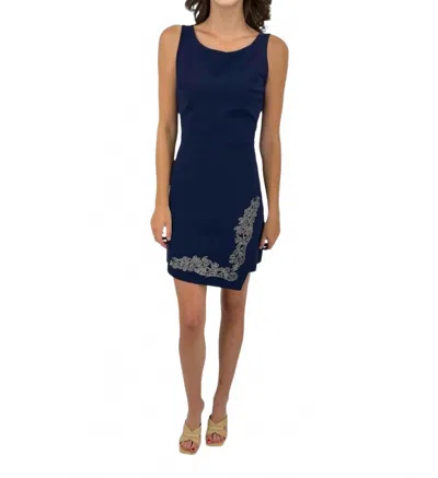 Chiara Boni Mini Dress With Appliqué Beading In Navy In Blue