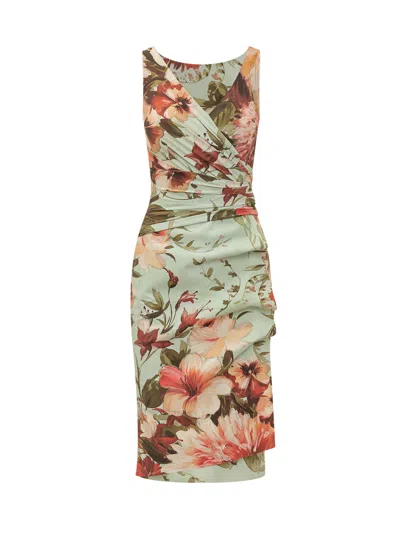 Chiara Boni Mini Suit With Floral Print And Draped Details In Multi