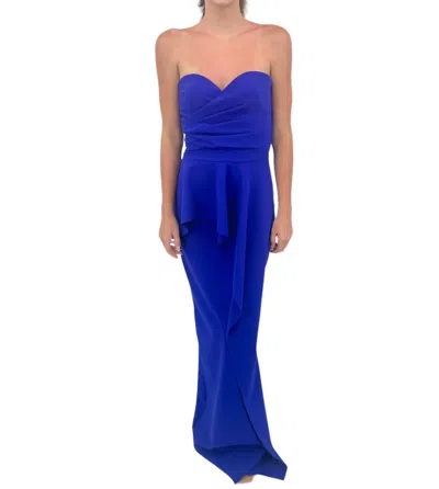 Chiara Boni Miya Long Zip Jersey Gown In Inchiostro In Blue