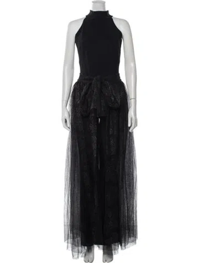 Pre-owned Chiara Boni Mock Neck Jumpsuit In Black