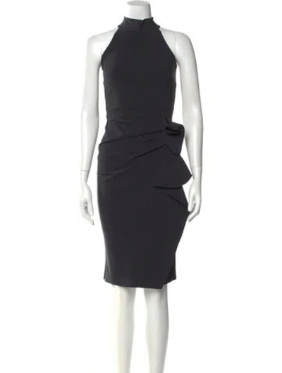 Pre-owned Chiara Boni Mock Neck Knee-length Dress In Black