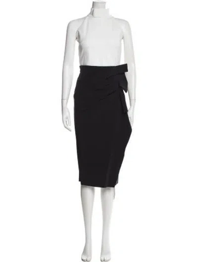 Pre-owned Chiara Boni Mock Neck Midi Length Dress In Black
