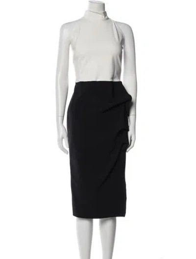 Pre-owned Chiara Boni Mock Neck Midi Length Dress In Blue