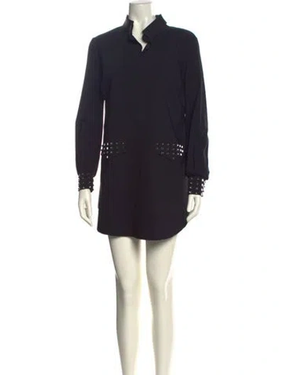 Pre-owned Chiara Boni Mock Neck Mini Dress In Black