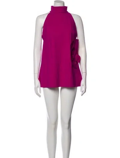 Pre-owned Chiara Boni Mock Neck Mini Dress In Purple