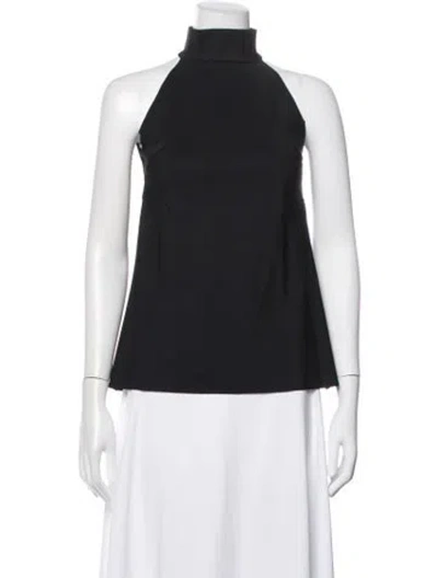 Pre-owned Chiara Boni Mock Neck Sleeveless Top W/ Tags In Black