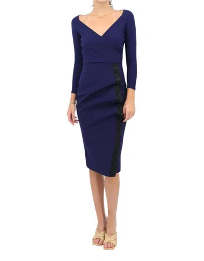 Chiara Boni Nastina Cocktail Dress In Blu Notte In Blue