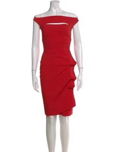 Pre-owned Chiara Boni Nylon Knee-length Dress In Red
