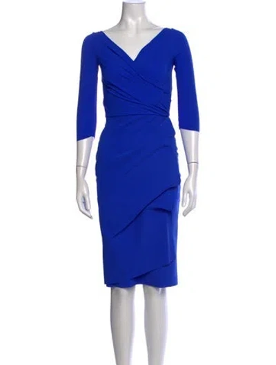 Pre-owned Chiara Boni Nylon Knee-length Dress W/ Tags In Blue