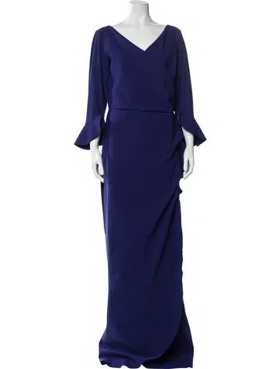 Pre-owned Chiara Boni Nylon Long Dress In Blue