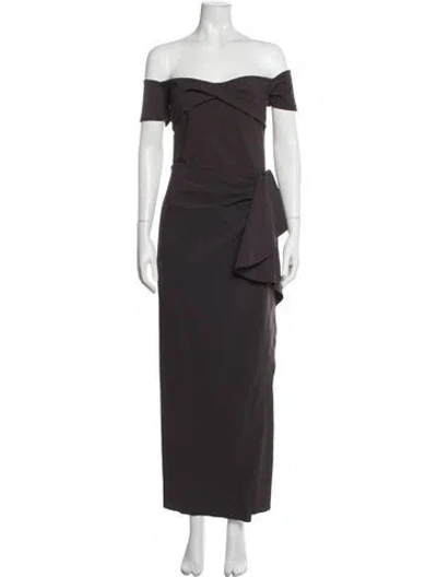 Pre-owned Chiara Boni Nylon Long Dress In Brown