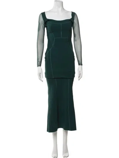 Pre-owned Chiara Boni Nylon Long Dress In Green