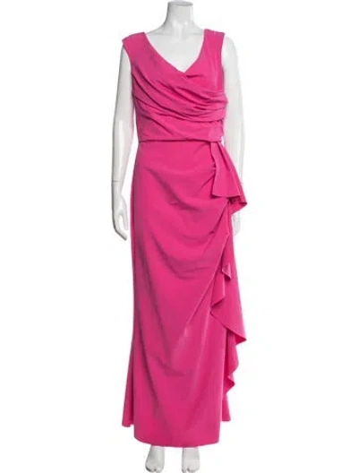 Pre-owned Chiara Boni Nylon Long Dress In Pink