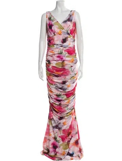 Pre-owned Chiara Boni Nylon Long Dress In Pink