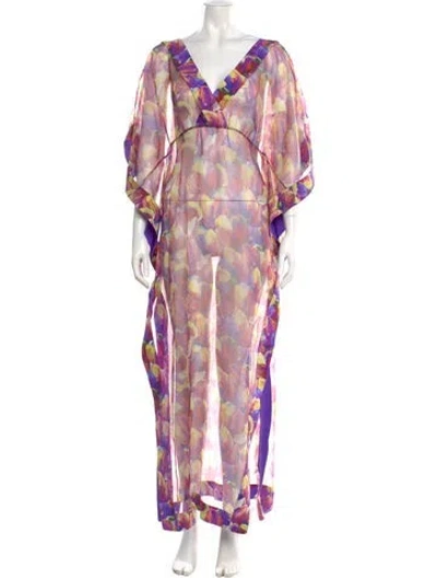 Pre-owned Chiara Boni Nylon Long Dress In Purple