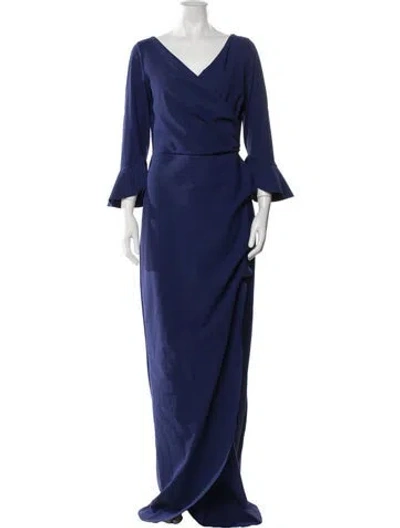 Pre-owned Chiara Boni Nylon Long Dress W/ Tags In Blue