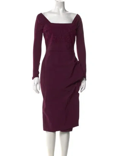 Pre-owned Chiara Boni Nylon Midi Length Dress In Purple