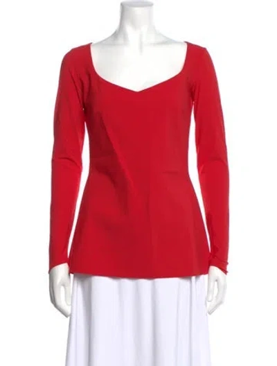 Pre-owned Chiara Boni Nylon V-neck Top In Orange