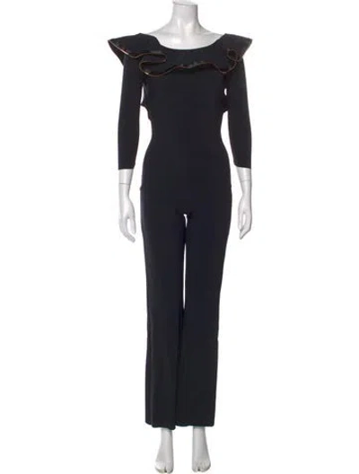Pre-owned Chiara Boni Off-the-shoulder Jumpsuit In Black