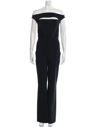 Pre-owned Chiara Boni Off-the-shoulder Jumpsuit In Blue