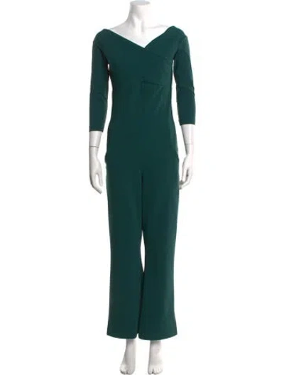Pre-owned Chiara Boni Off-the-shoulder Jumpsuit In Green